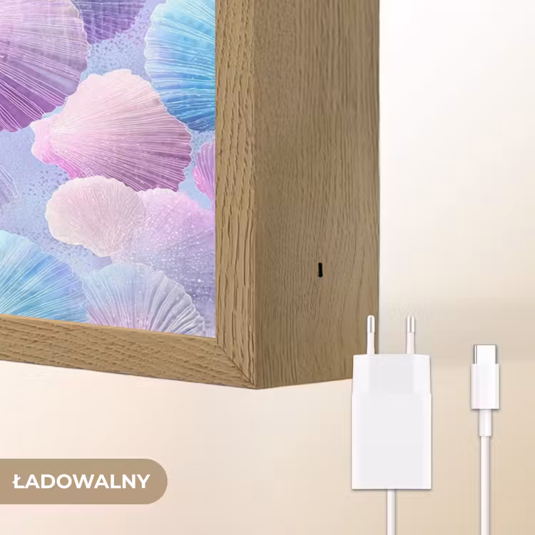 Schelpen - Paars - Blauw - Patroon Light Box met batterij (Wandlamp kind) middel -USP_websiteoplaadbaarNL