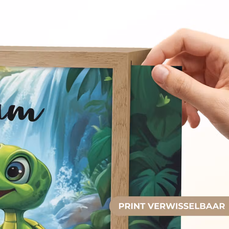 Schildpad - Dino - Jungle - Waterval Light Box met batterij (Wandlamp kind) middel -USP_websiteprintNL