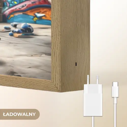 Schildpad - Graffiti - Skateboard - Jongens Light Box met batterij (Wandlamp kind) middel -USP_websiteoplaadbaarNL