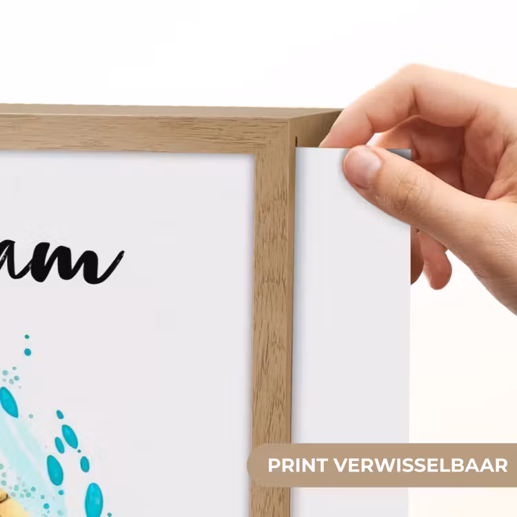 Schildpad - Waterverf - Kleuren - Dieren - Meisjes - Jongens Light Box met batterij (Wandlamp kind) middel -USP_websiteprintNL
