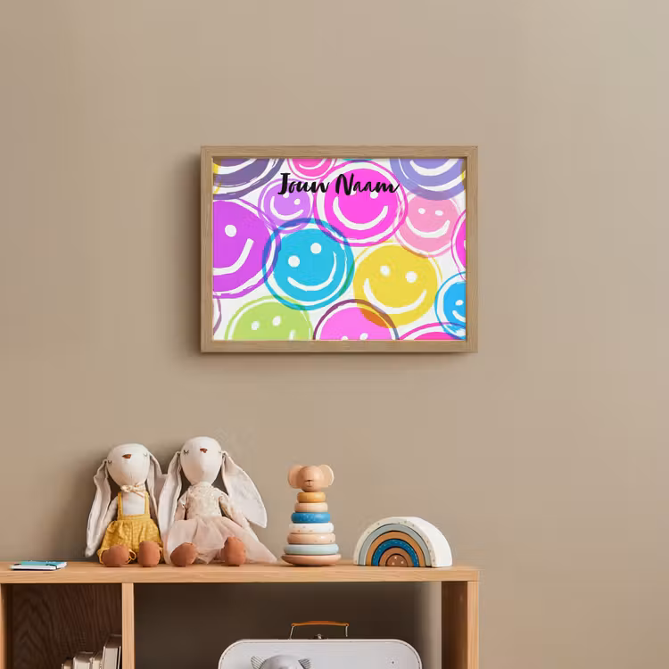 Smileys - Kleurrijk - Neon Light Box met batterij (Wandlamp kind) middel -sfeer2_kind
