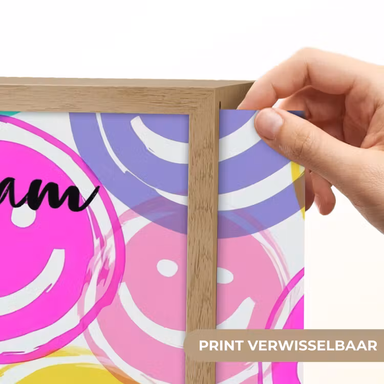Smileys - Kleurrijk - Neon Light Box met batterij (Wandlamp kind) middel -USP_websiteprintNL