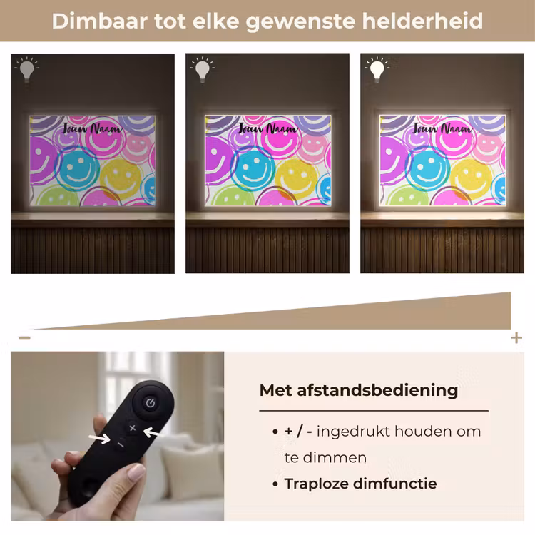 Smileys - Kleurrijk - Neon Light Box met batterij (Wandlamp kind) middel -USP_dimbaarNL