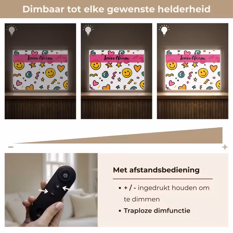 Smileys - Pictogrammen - Kleurrijk Light Box met batterij (Wandlamp kind) middel -USP_dimbaarNL
