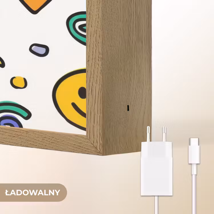 Smileys - Pictogrammen - Kleurrijk Light Box met batterij (Wandlamp kind) middel -USP_websiteoplaadbaarNL