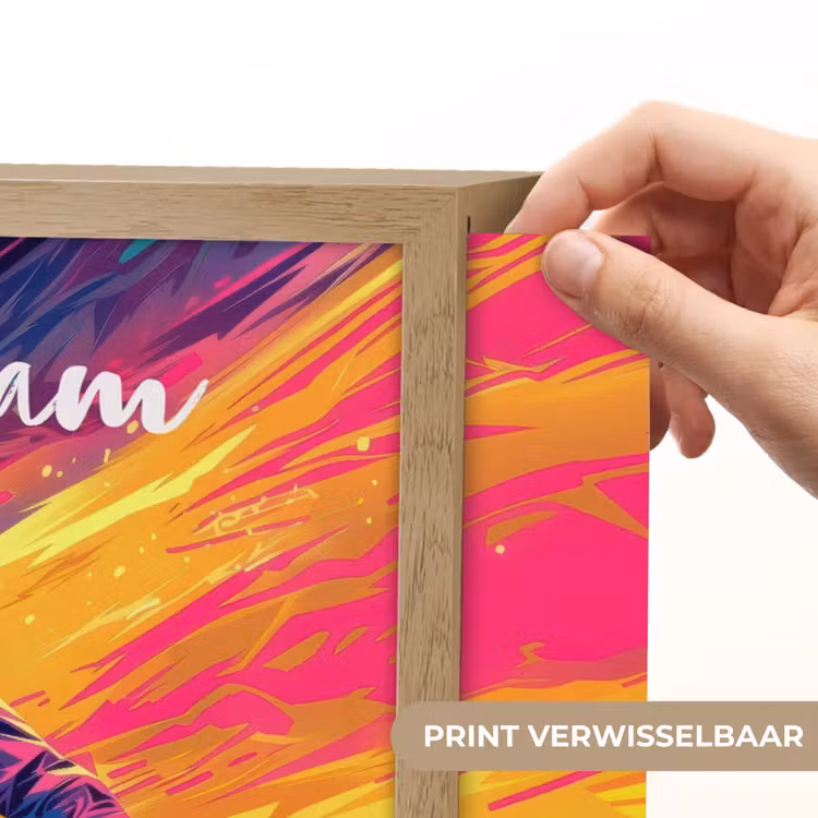 Snowboarden - Sneeuw - Kleurrijk Light Box met batterij (Wandlamp kind) middel -USP_websiteprintNL