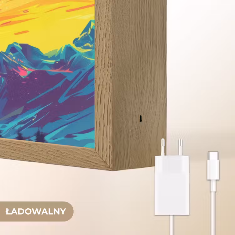 Snowboarden - Sneeuw - Kleurrijk Light Box met batterij (Wandlamp kind) middel -USP_websiteoplaadbaarNL