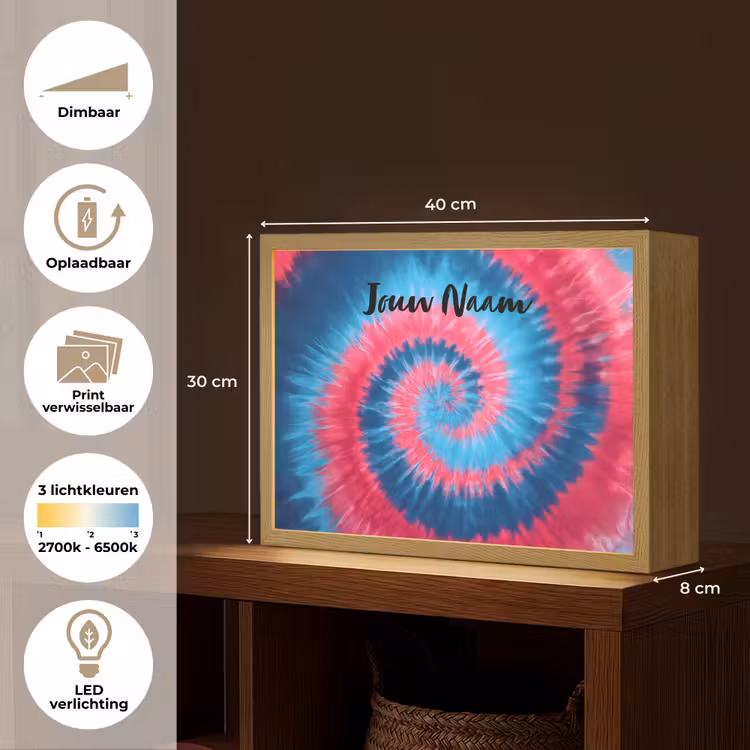 Spiraal - Roze - Blauw Light Box met batterij (Wandlamp kind) middel -USP_websiteoverzichtNL
