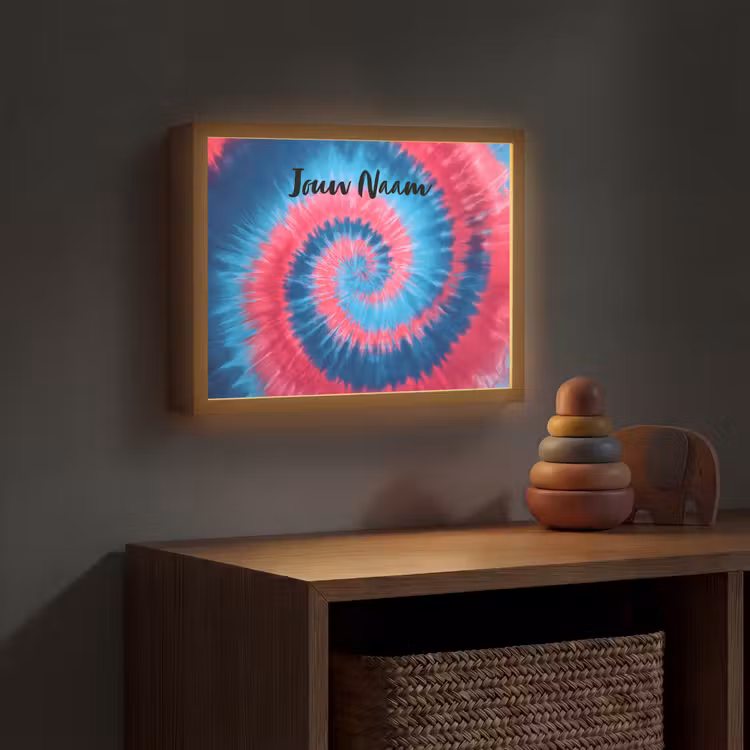 Spiraal - Roze - Blauw Light Box met batterij (Wandlamp kind) middel -sfeer5_kind