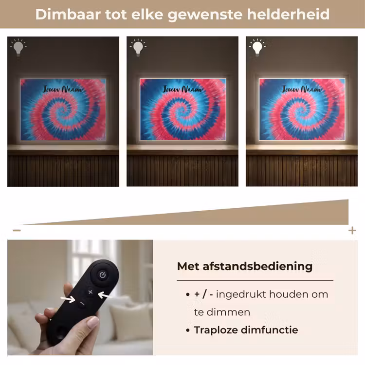 Spiraal - Roze - Blauw Light Box met batterij (Wandlamp kind) middel -USP_dimbaarNL