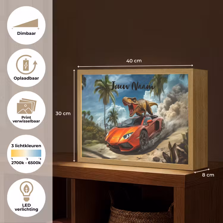Sportauto - Rood - Dino Light Box met batterij (Wandlamp kind) middel -USP_websiteoverzichtNL