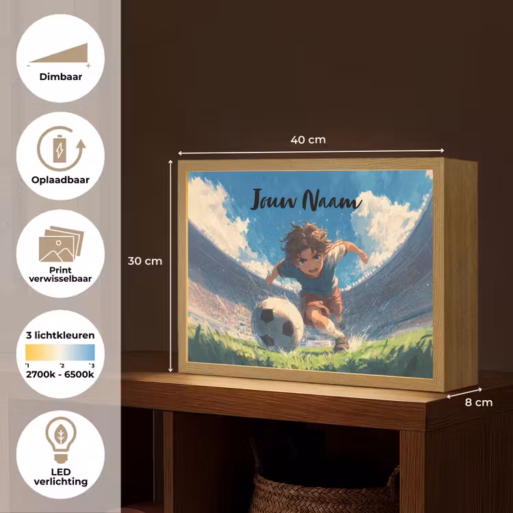 Stadion - Voetbal - Jongen Light Box met batterij (Wandlamp kind) middel -USP_websiteoverzichtNL