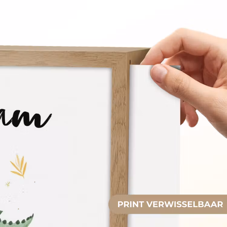 Stegosaurus - Sterren - Bladeren - Minimalistisch Light Box met batterij (Wandlamp kind) middel -USP_websiteprintNL