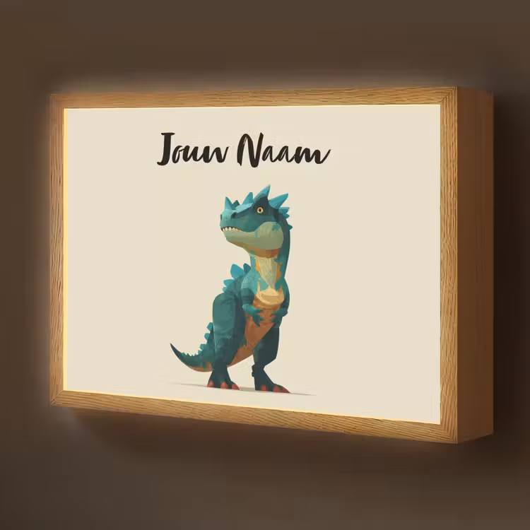 Stekels - Dino - Blauw - Gespierd Light Box met batterij (Wandlamp kind) middel -z3d_website