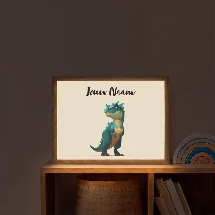 Stekels - Dino - Blauw - Gespierd Light Box met batterij (Wandlamp kind) middel -sfeer1_kind