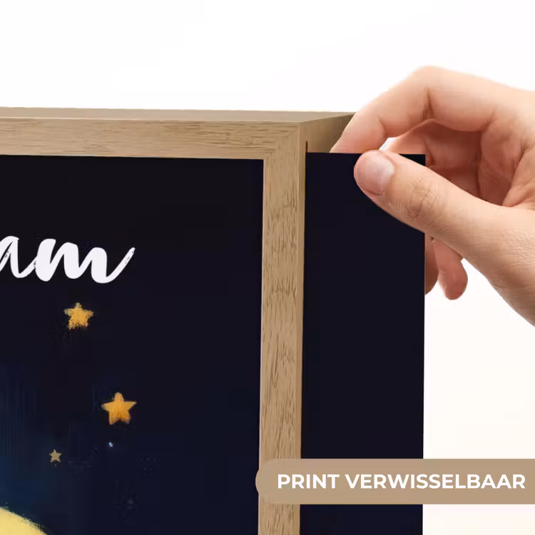 Ster - Gezichtje - Nacht - Wolken Light Box met batterij (Wandlamp kind) middel -USP_websiteprintNL
