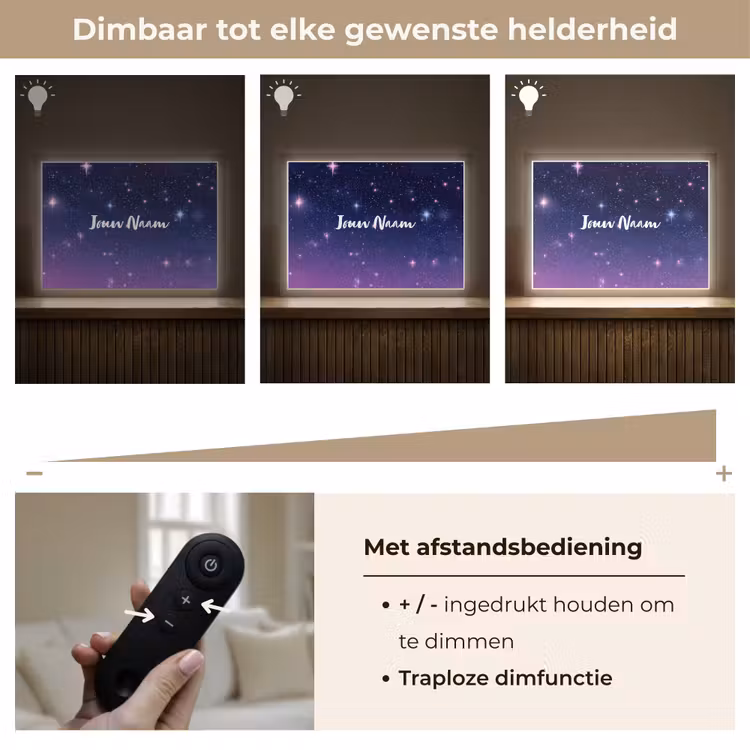 Sterren - Galaxy - Blauw - Roze Light Box met batterij (Wandlamp kind) middel -USP_dimbaarNL