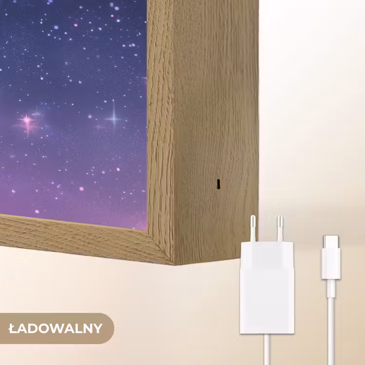 Sterren - Galaxy - Blauw - Roze Light Box met batterij (Wandlamp kind) middel -USP_websiteoplaadbaarNL