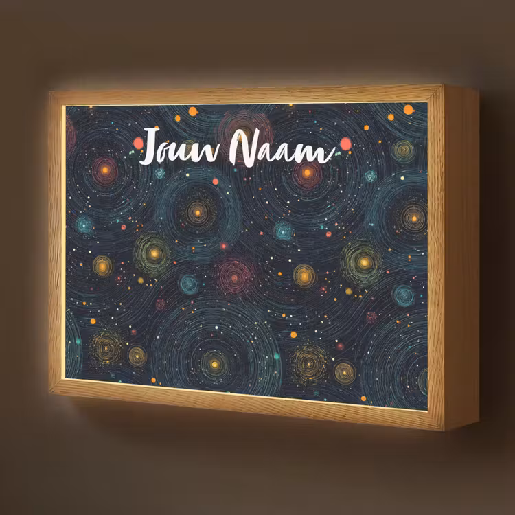 Sterren - Kleurrijk - Lichtgevende kernen Light Box met batterij (Wandlamp kind) middel -z3d_website