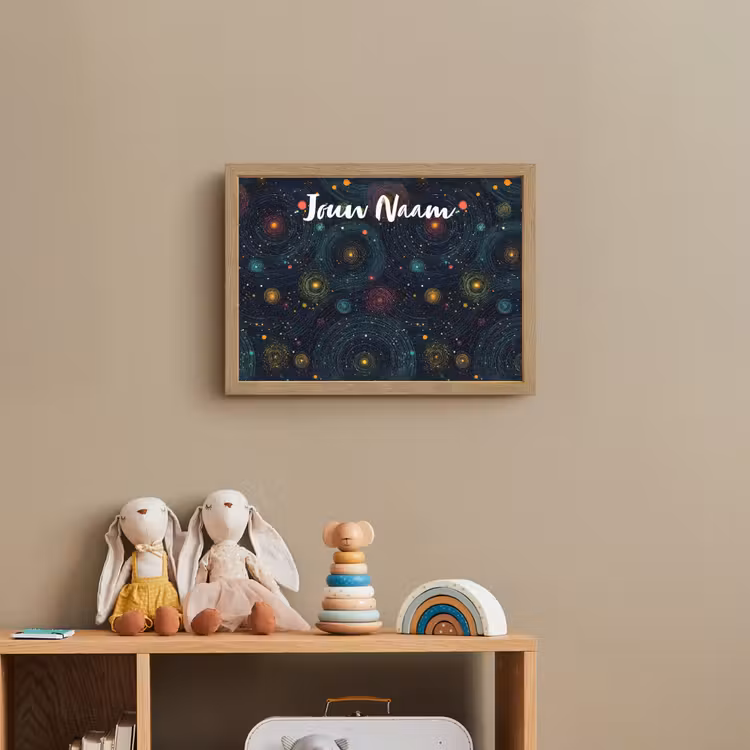Sterren - Kleurrijk - Lichtgevende kernen Light Box met batterij (Wandlamp kind) middel -sfeer2_kind