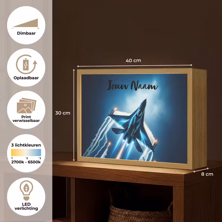 Straaljager - Blauw - Jongens Light Box met batterij (Wandlamp kind) middel -USP_websiteoverzichtNL