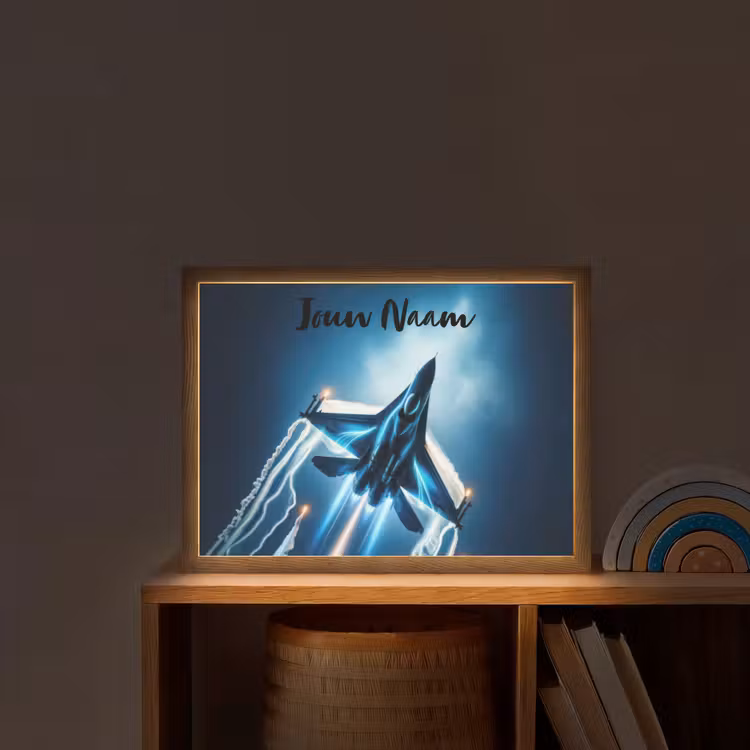 Straaljager - Blauw - Jongens Light Box met batterij (Wandlamp kind) middel -sfeer1_kind