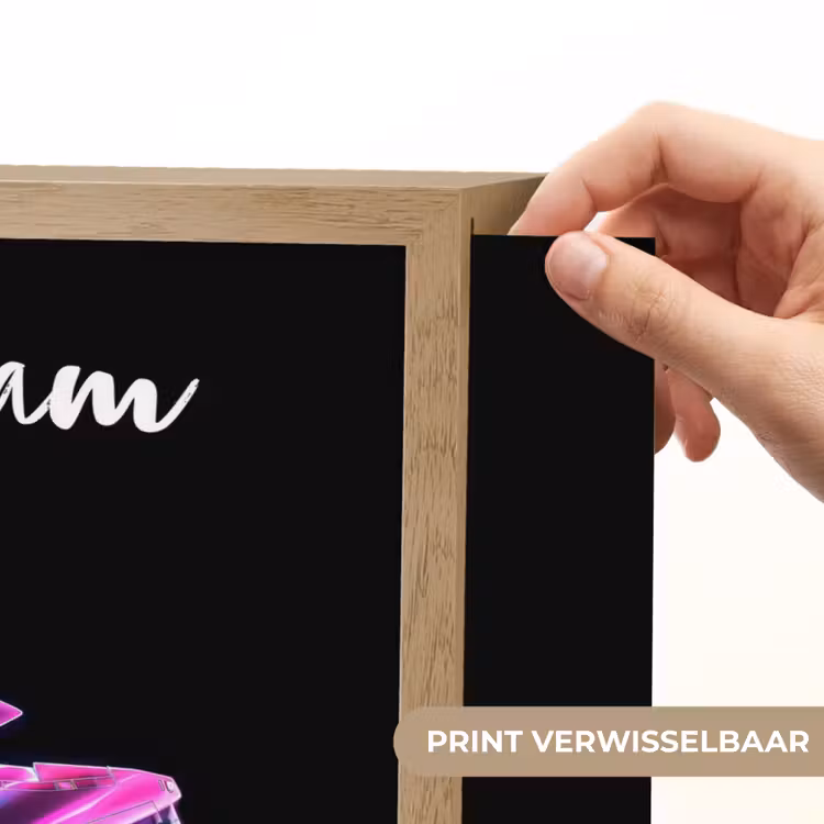 Straaljager - Blauw - Kleuren - Jongens - Zwart Light Box met batterij (Wandlamp kind) middel -USP_websiteprintNL