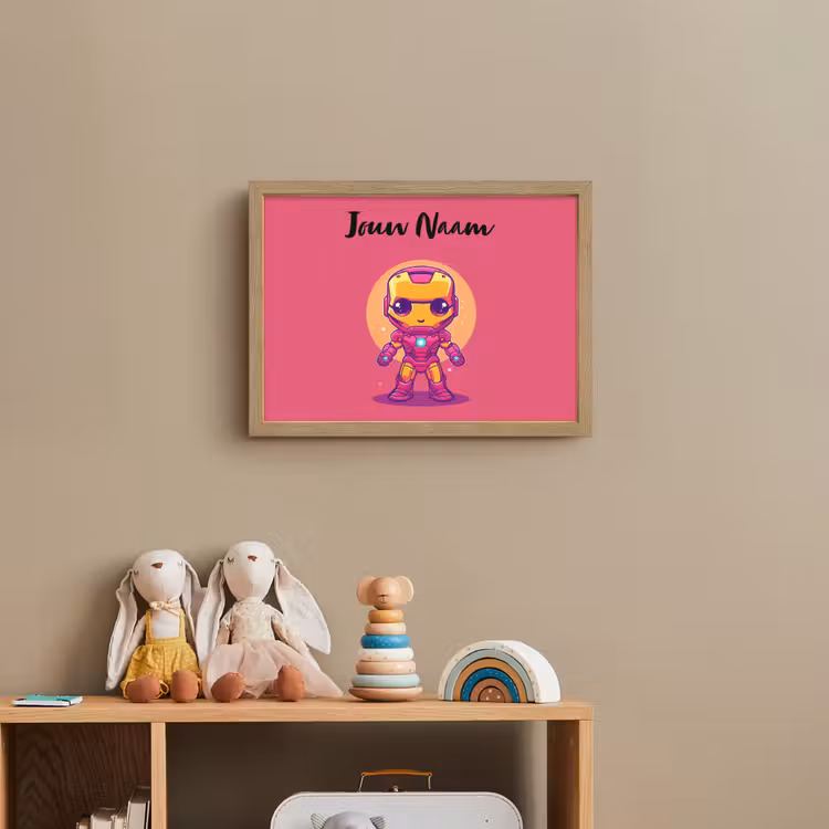 Superheld - Jongens - Rood - Paars Light Box met batterij (Wandlamp kind) middel -sfeer2_kind