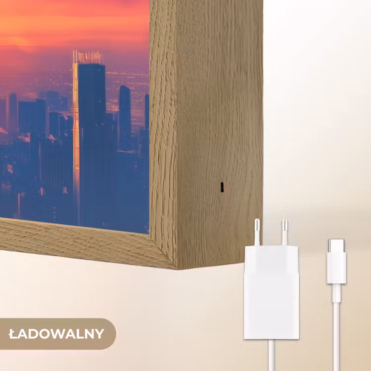 Superheld - Stad - Jongens - Kleurrijk - Zon Light Box met batterij (Wandlamp kind) middel -USP_websiteoplaadbaarNL
