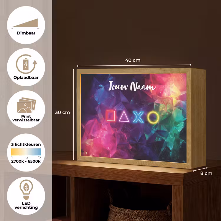 Symbolen - Game - Kleurrijk Light Box met batterij (Wandlamp kind) middel -USP_websiteoverzichtNL