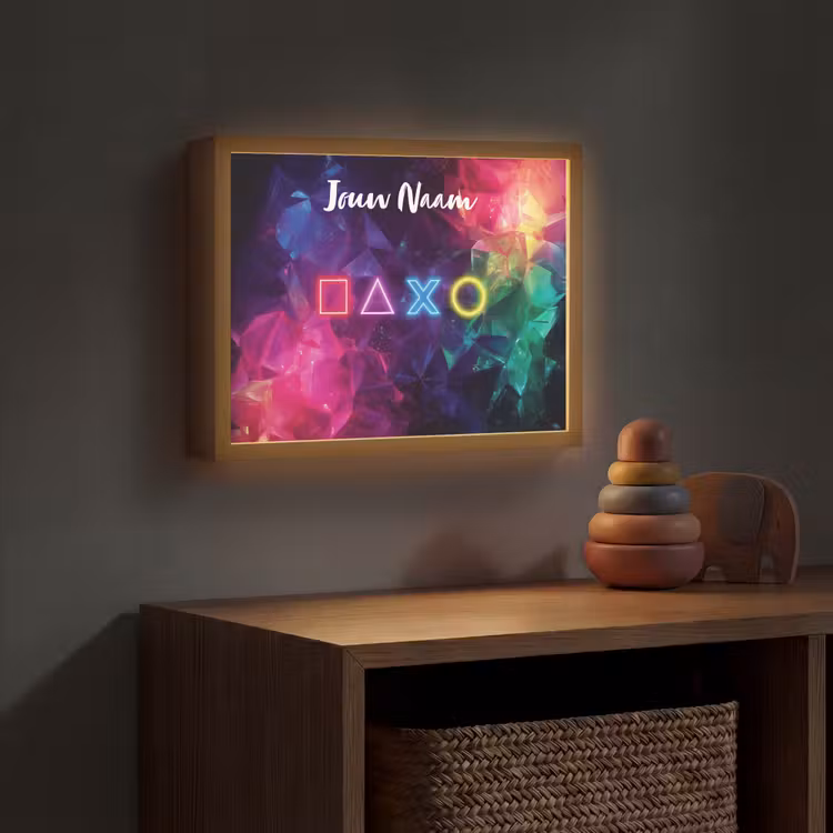 Symbolen - Game - Kleurrijk Light Box met batterij (Wandlamp kind) middel -sfeer5_kind