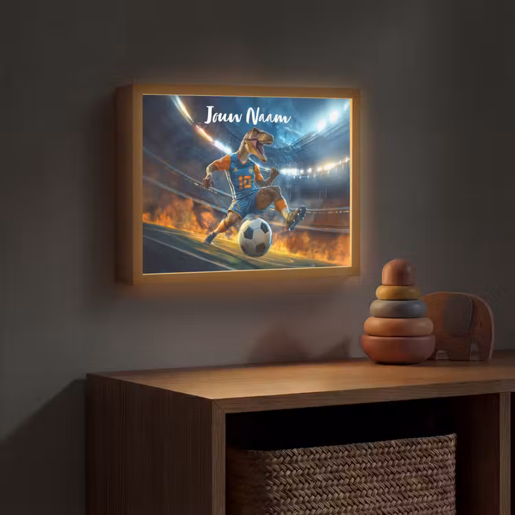 T-Rex - Voetbal - Stadion Light Box met batterij (Wandlamp kind) middel -sfeer5_kind