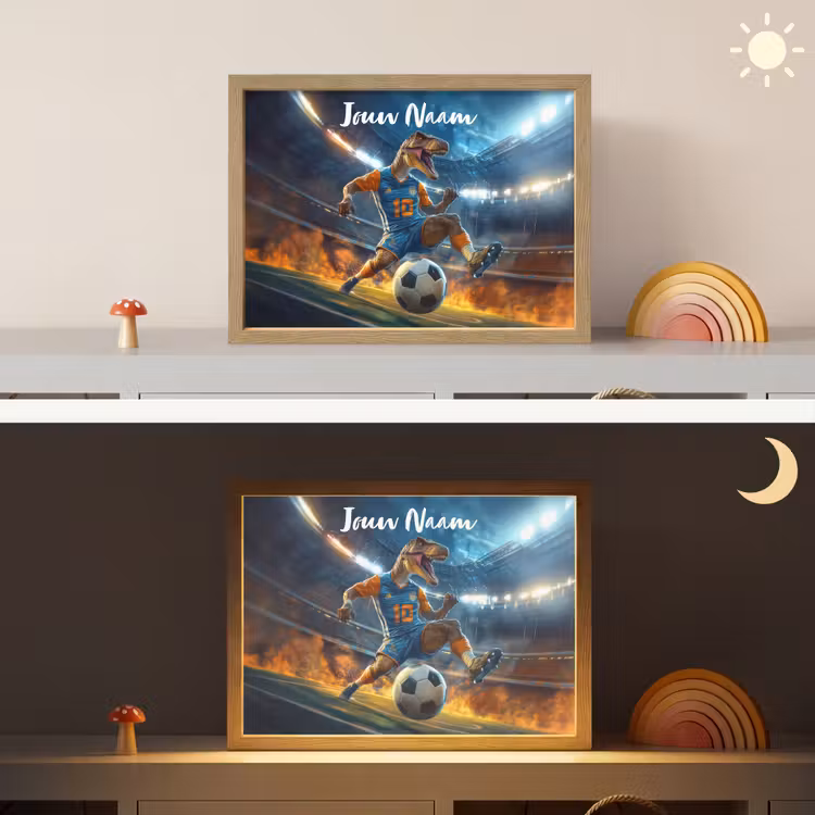 T-Rex - Voetbal - Stadion Light Box met batterij (Wandlamp kind) middel -sfeer3_kind