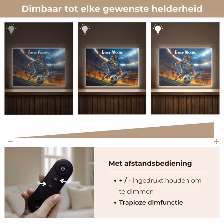 T-Rex - Voetbal - Stadion Light Box met batterij (Wandlamp kind) middel -USP_dimbaarNL