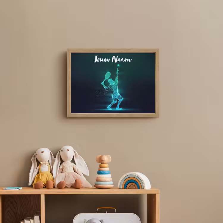 Tennis - Futuristisch - Sport - Neon Light Box met batterij (Wandlamp kind) middel -sfeer2_kind