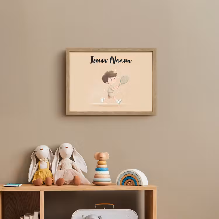 Tennis - Jongen - Sterretjes - Sportkleding Light Box met batterij (Wandlamp kind) middel -sfeer2_kind