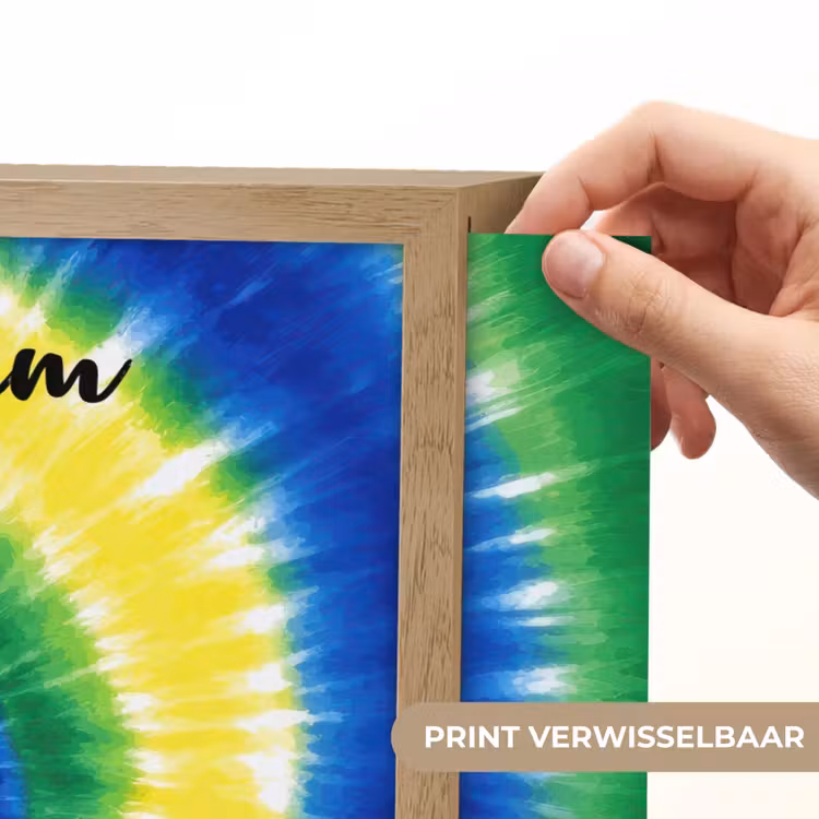 Tie Dye - Groen - Klassiek Light Box met batterij (Wandlamp kind) middel -USP_websiteprintNL