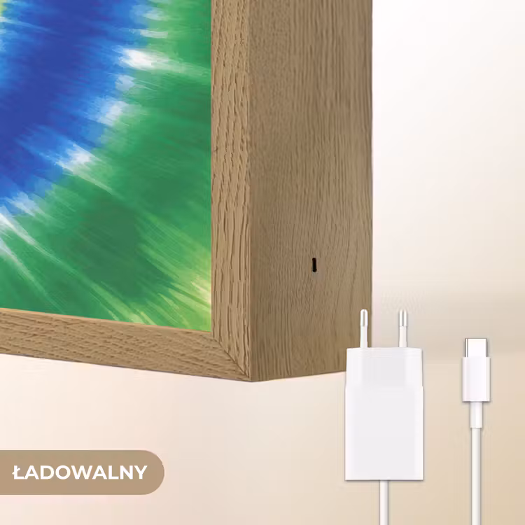 Tie Dye - Groen - Klassiek Light Box met batterij (Wandlamp kind) middel -USP_websiteoplaadbaarNL