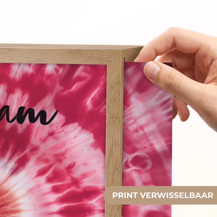 Tie Dye - Hartvorm - Roze Light Box met batterij (Wandlamp kind) middel -USP_websiteprintNL