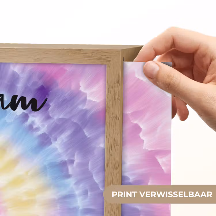 Tie Dye - Klassiek - Pasteltinten Light Box met batterij (Wandlamp kind) middel -USP_websiteprintNL