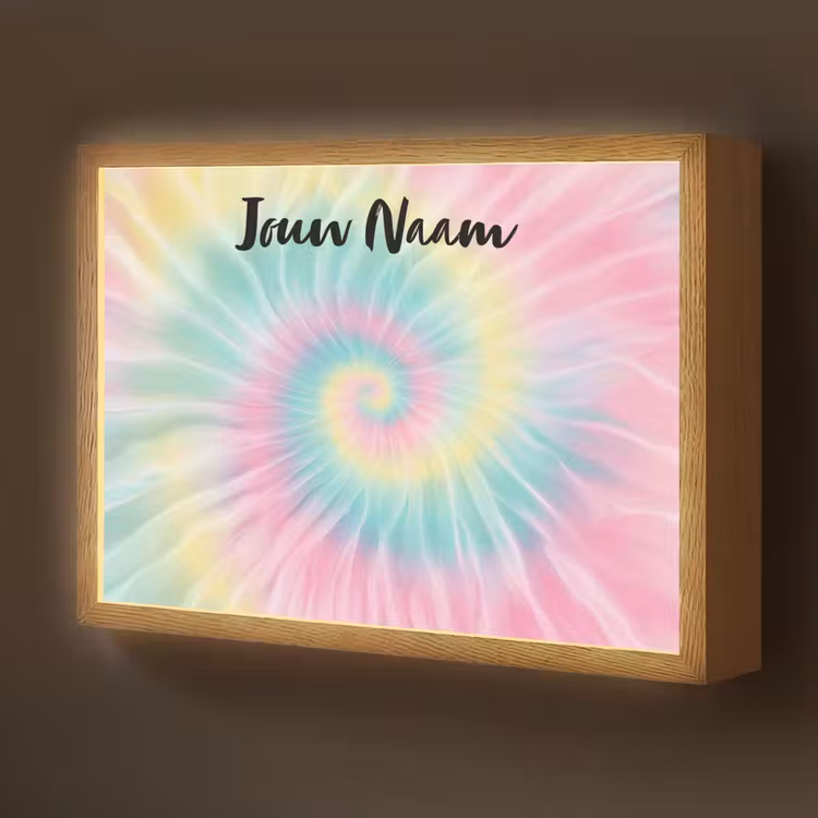 Tie Dye - Pasteltinten - Roze Light Box met batterij (Wandlamp kind) middel -z3d_website