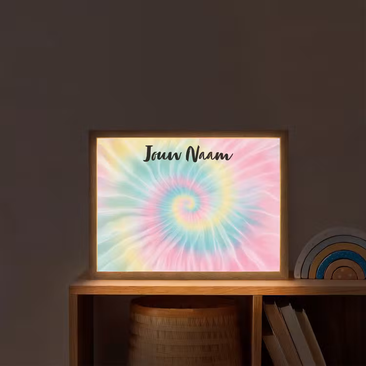 Tie Dye - Pasteltinten - Roze Light Box met batterij (Wandlamp kind) middel -sfeer1_kind