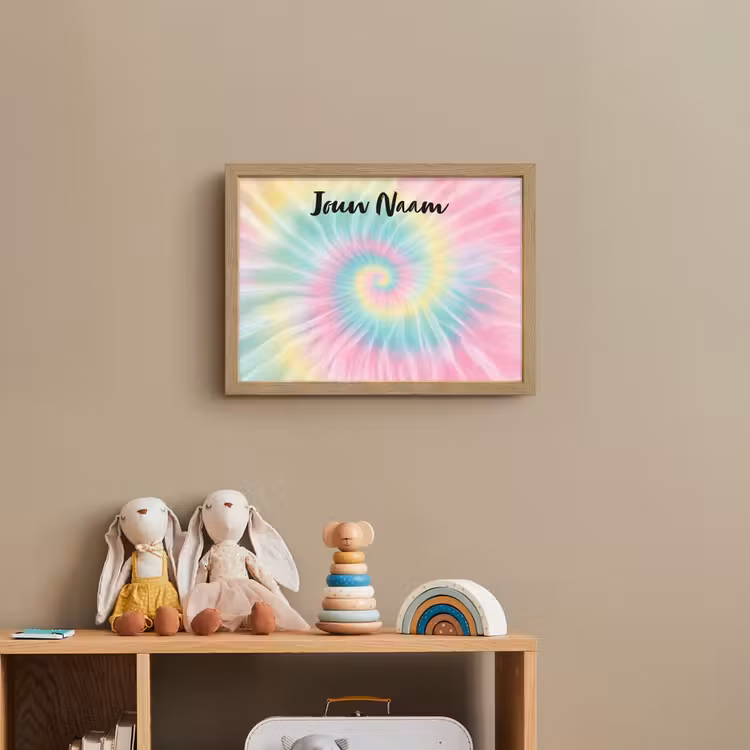 Tie Dye - Pasteltinten - Roze Light Box met batterij (Wandlamp kind) middel -sfeer2_kind