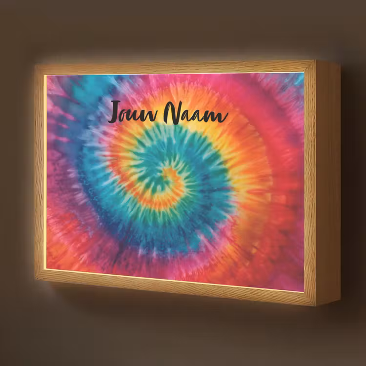 Tie Dye - Regenboogtinten - Klassiek Light Box met batterij (Wandlamp kind) middel -z3d_website