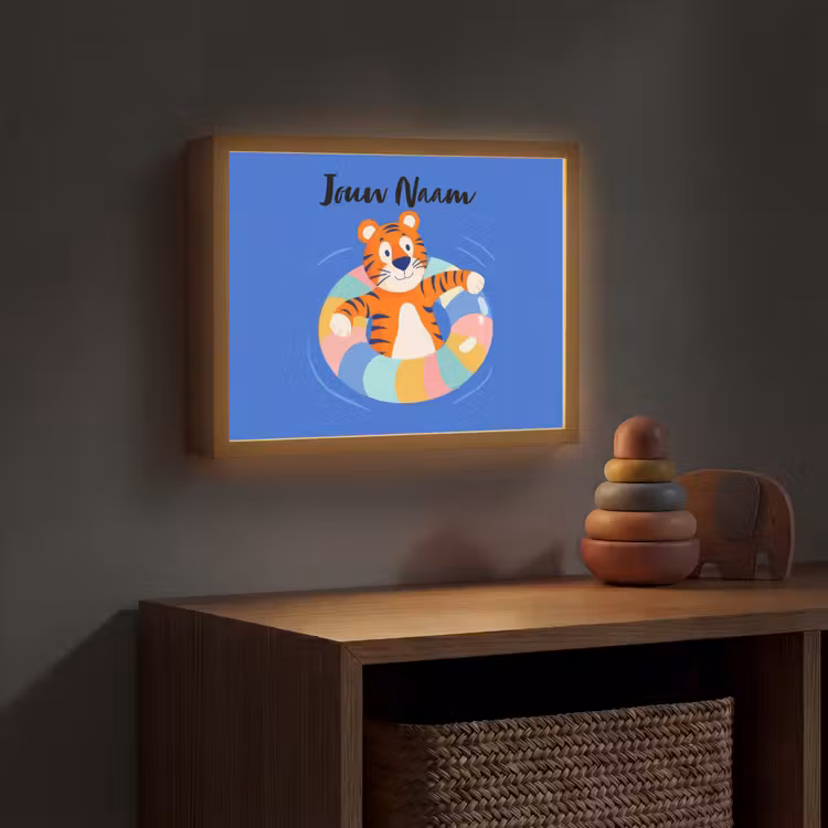 Tijger - Zwemband - Water Light Box met batterij (Wandlamp kind) middel -sfeer5_kind