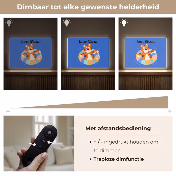 Tijger - Zwemband - Water Light Box met batterij (Wandlamp kind) middel -USP_dimbaarNL