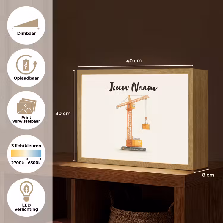 Torenkraan - Getekend - Oranje Light Box met batterij (Wandlamp kind) middel -USP_websiteoverzichtNL