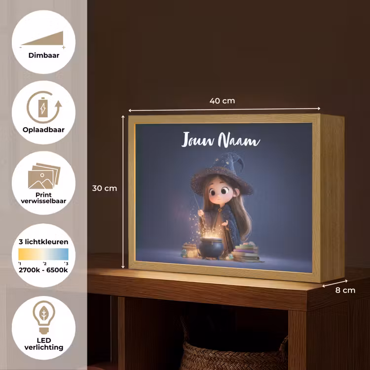 Tovenares - Magisch - Blauw - Toveren Light Box met batterij (Wandlamp kind) middel -USP_websiteoverzichtNL