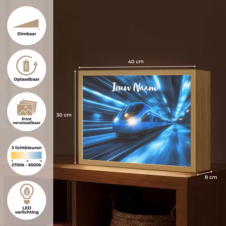 Trein - Blauw - Neon Light Box met batterij (Wandlamp kind) middel -USP_websiteoverzichtNL