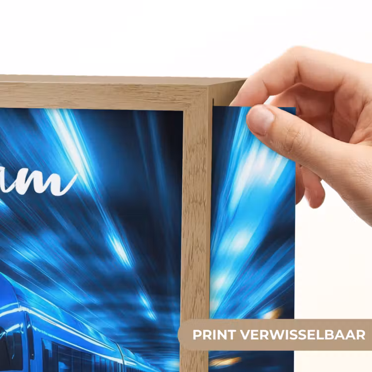 Trein - Blauw - Neon Light Box met batterij (Wandlamp kind) middel -USP_websiteprintNL